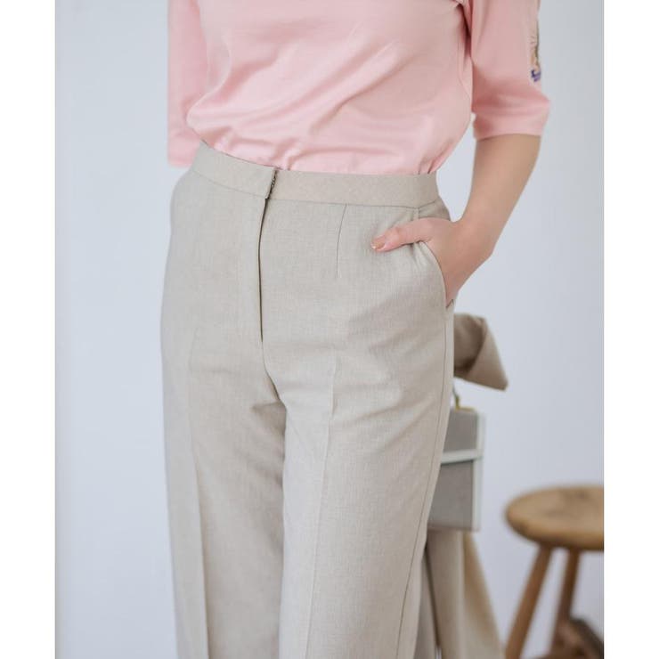 洗える ウエスト伸縮センタープレスパンツ | CARA O CRUZ | 詳細画像34