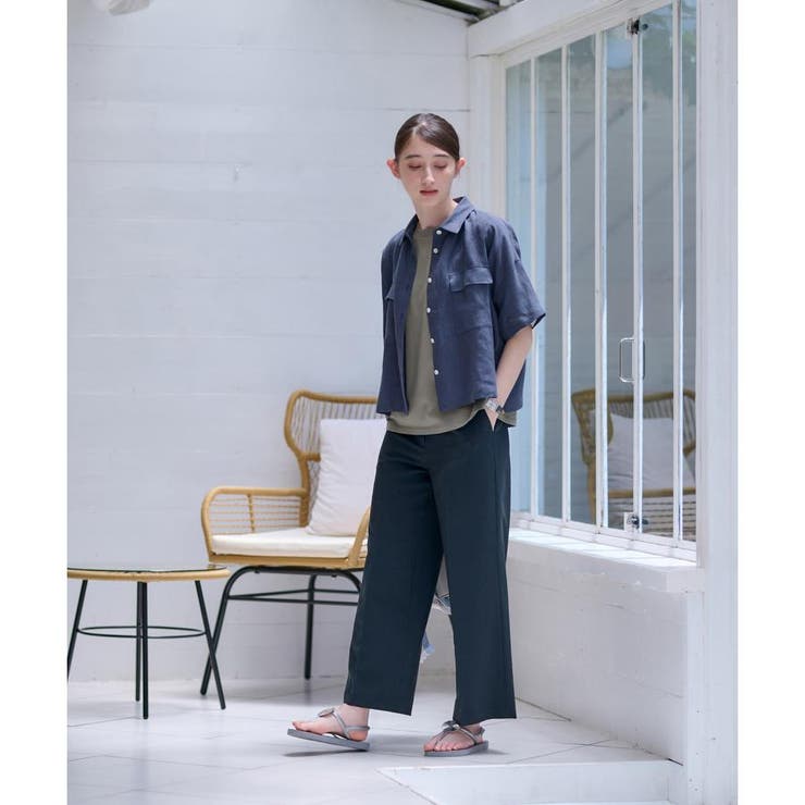 洗える ウエスト伸縮センタープレスパンツ | CARA O CRUZ | 詳細画像4