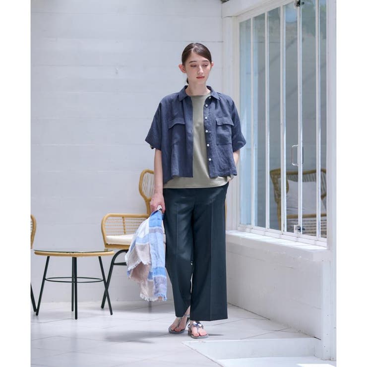 洗える ウエスト伸縮センタープレスパンツ | CARA O CRUZ | 詳細画像5