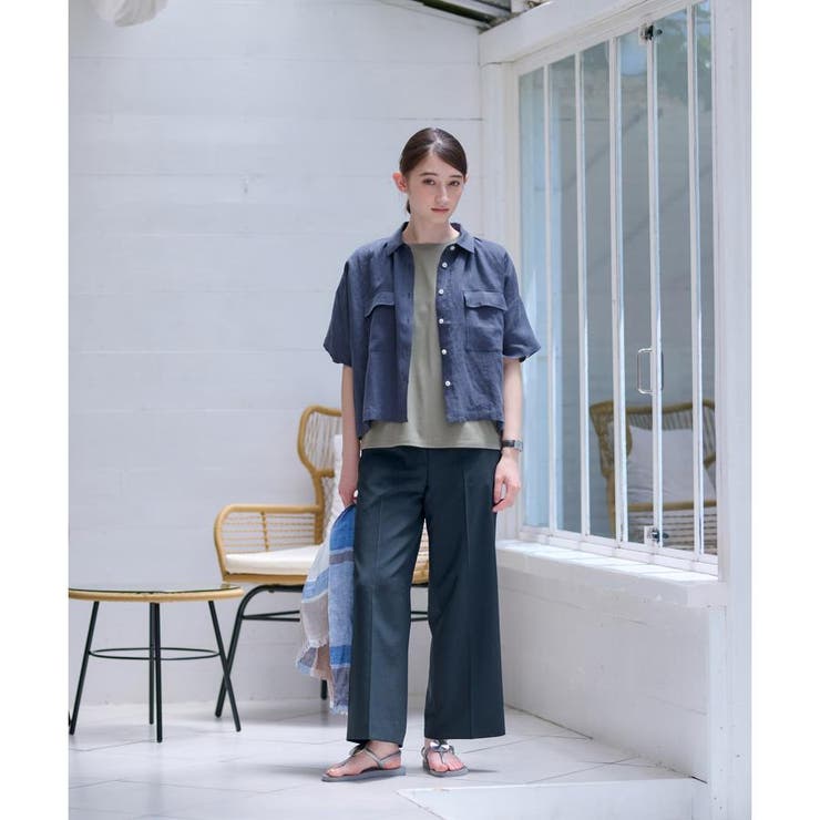 洗える ウエスト伸縮センタープレスパンツ | CARA O CRUZ | 詳細画像7