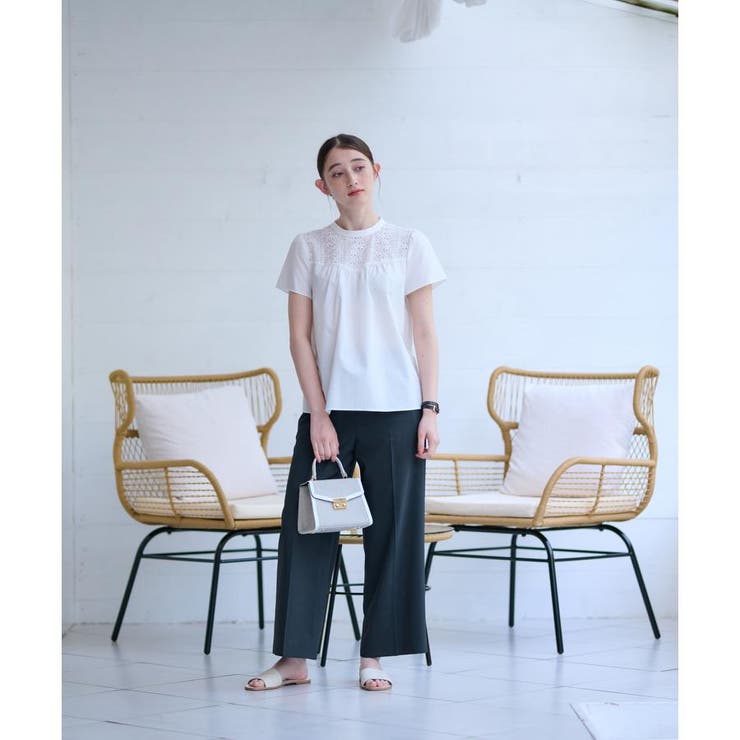 洗える ウエスト伸縮センタープレスパンツ | CARA O CRUZ | 詳細画像8