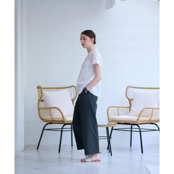 洗える ウエスト伸縮センタープレスパンツ | CARA O CRUZ | 詳細画像9