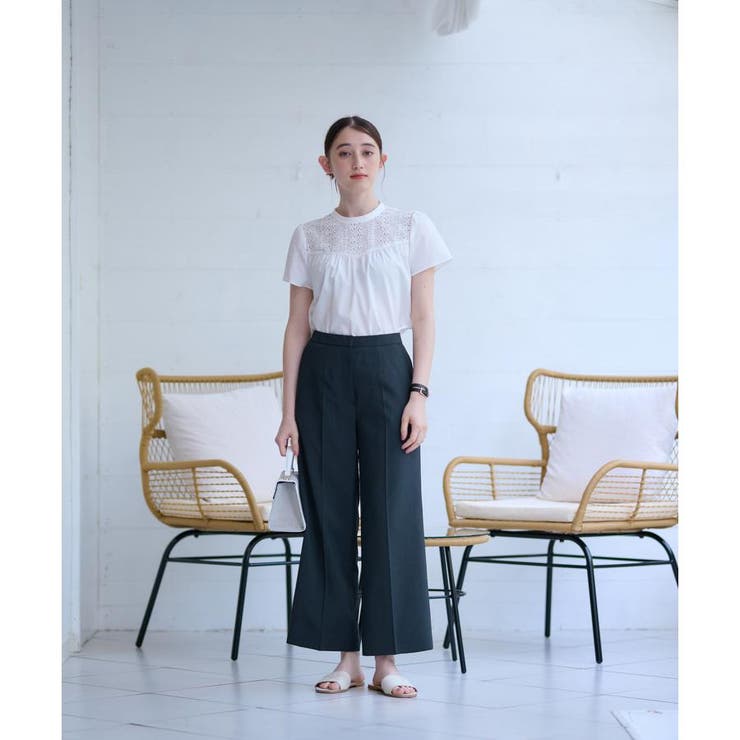 洗える ウエスト伸縮センタープレスパンツ | CARA O CRUZ | 詳細画像10