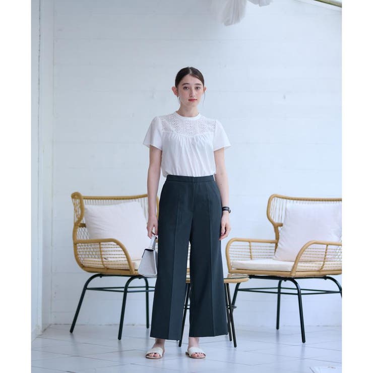 洗える ウエスト伸縮センタープレスパンツ | CARA O CRUZ | 詳細画像11