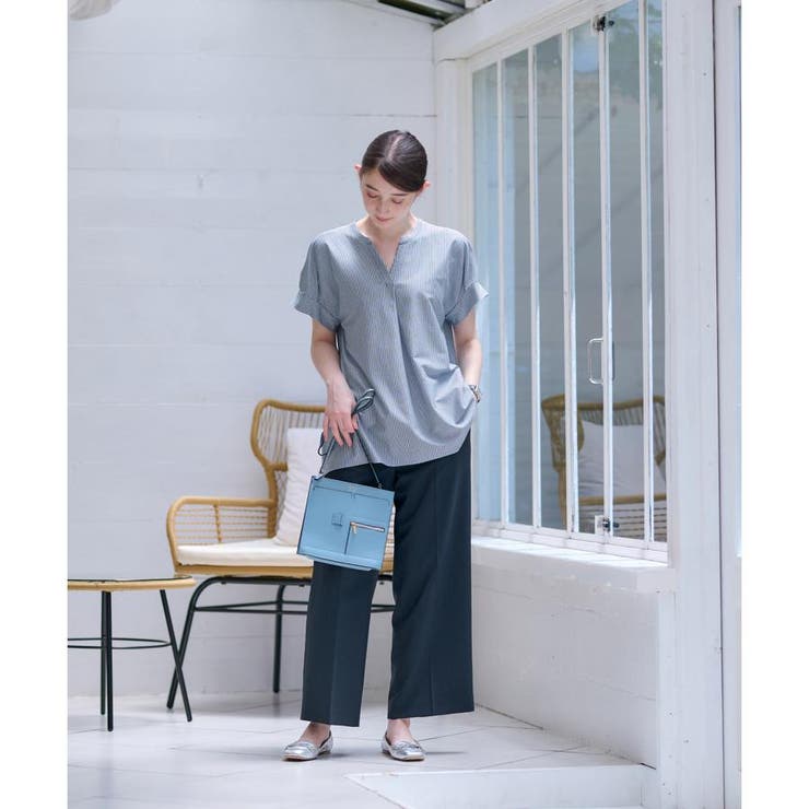 洗える ウエスト伸縮センタープレスパンツ | CARA O CRUZ | 詳細画像13