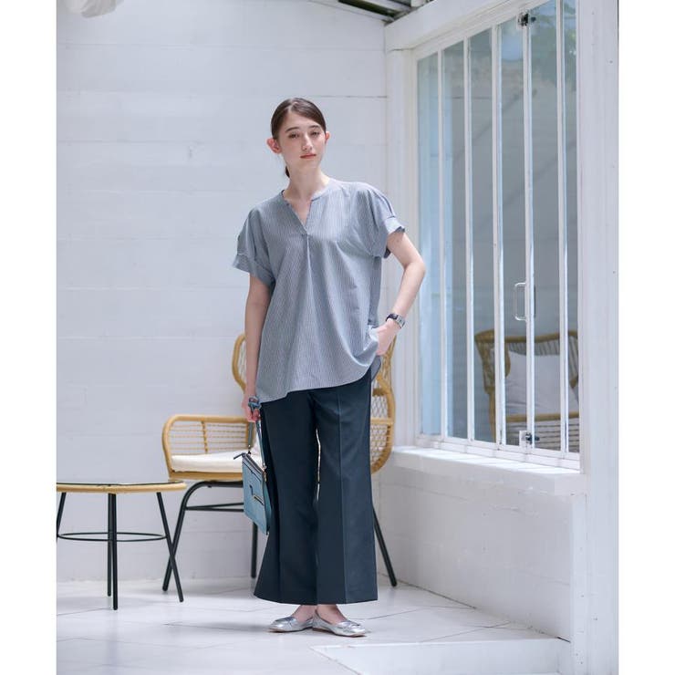 洗える ウエスト伸縮センタープレスパンツ | CARA O CRUZ | 詳細画像14