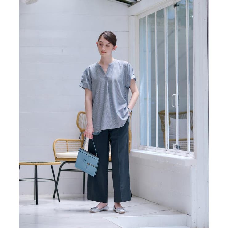 洗える ウエスト伸縮センタープレスパンツ | CARA O CRUZ | 詳細画像15