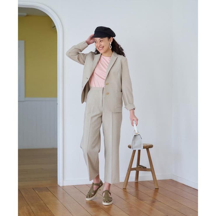 洗える ウエスト伸縮センタープレスパンツ | CARA O CRUZ | 詳細画像18