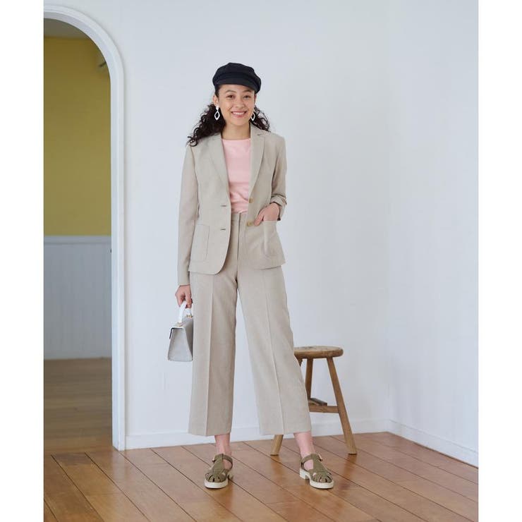 洗える ウエスト伸縮センタープレスパンツ | CARA O CRUZ | 詳細画像19