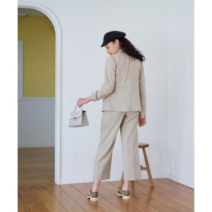 洗える ウエスト伸縮センタープレスパンツ | CARA O CRUZ | 詳細画像23