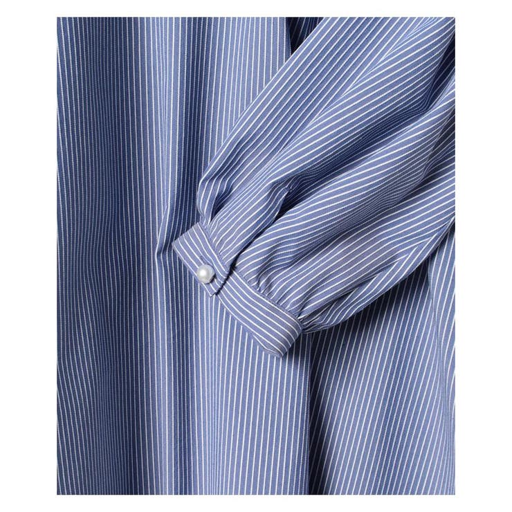 大きいサイズ13+ レリアン　サッカー生地　ストライプチュニック　ロングシャツ 大きいサイズ13+ レリアン サッカー生地 ストライプチュニック ロング