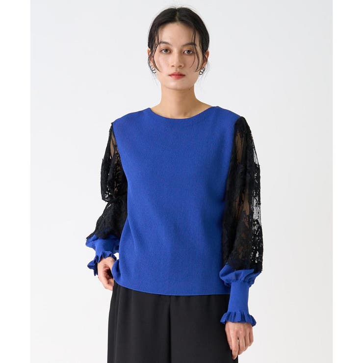 こう　LANVIN ランバン サマーセーター　カットソー　レース　38 LANVIN ランバン サマーセーターカットソーレース38