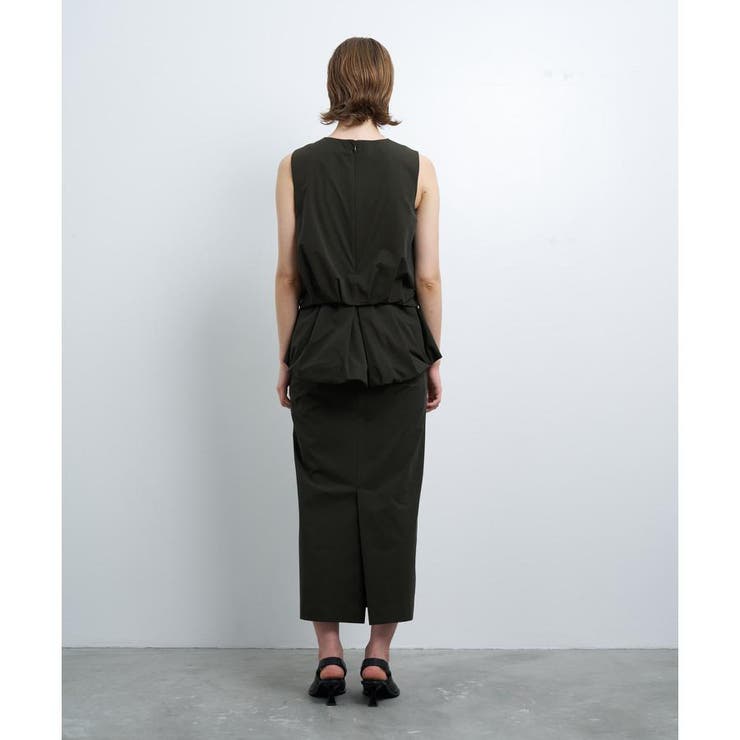 ストレッチタフタペプラムワンピース[品番：LAVW0016024]｜LANVIN en 