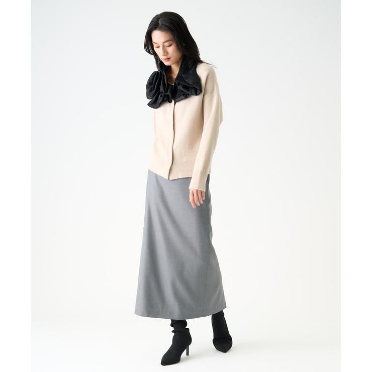 シルクウールミドル丈スカート[品番：LAVW0017426]｜LANVIN COLLECTION 