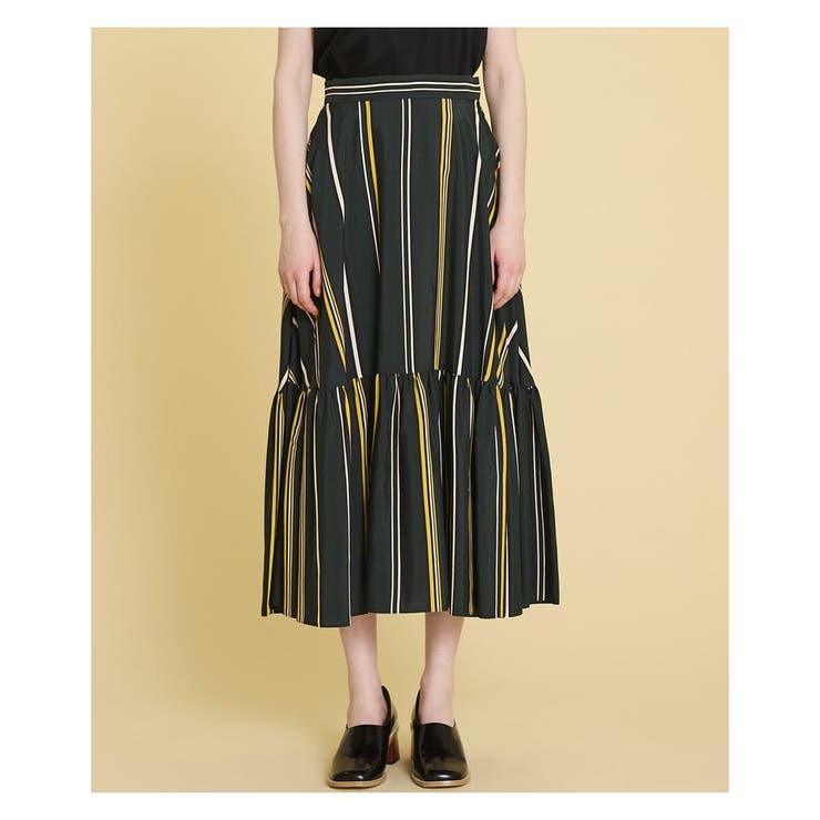 【LANVIN en Bleu】Window of The stripeスカート LANVIN en Bleu】Window of The stripeスカート カラーブロック