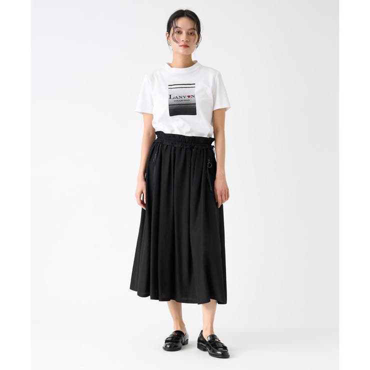 フランス製 LANVIN ファーストライン パイソン シルク スカート シルクブレンドギャザースカート[品番：LAVW0016868]｜LANVIN