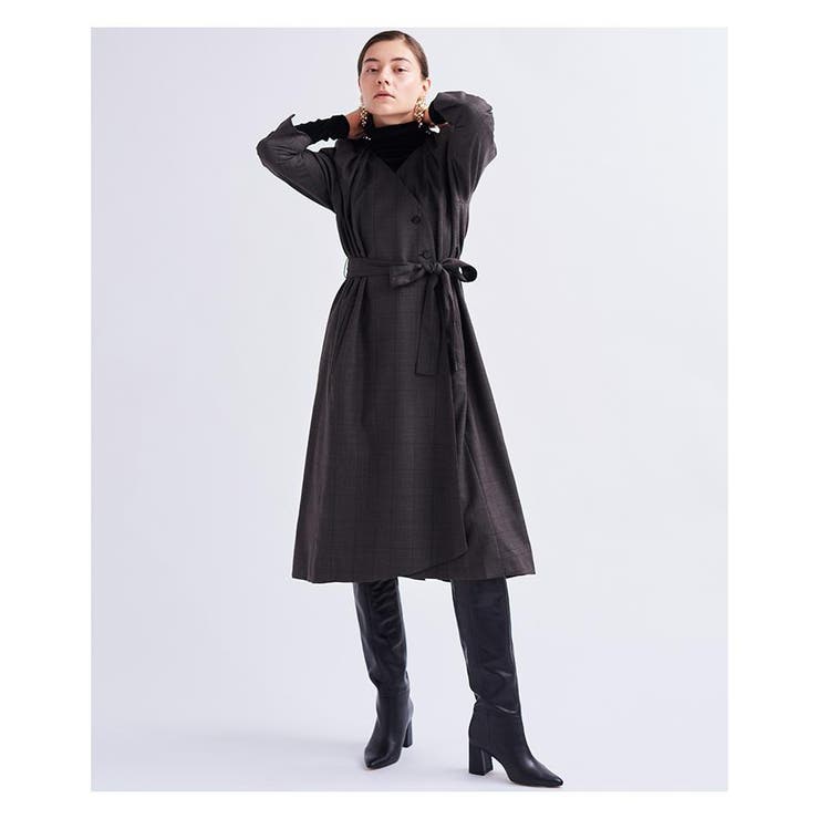 タックスリーブチェックロングコート[品番：LAVW0004163]｜LANVIN en