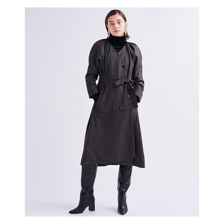 タックスリーブチェックロングコート[品番：LAVW0004163]｜LANVIN en