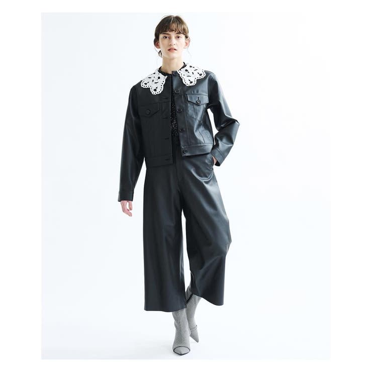 フェイクレザークロップドパンツ[品番：LAVW0004197]｜LANVIN en Bleu（ランバンオンブルー ）のレディースファッション通販｜SHOPLIST（ショップリスト）