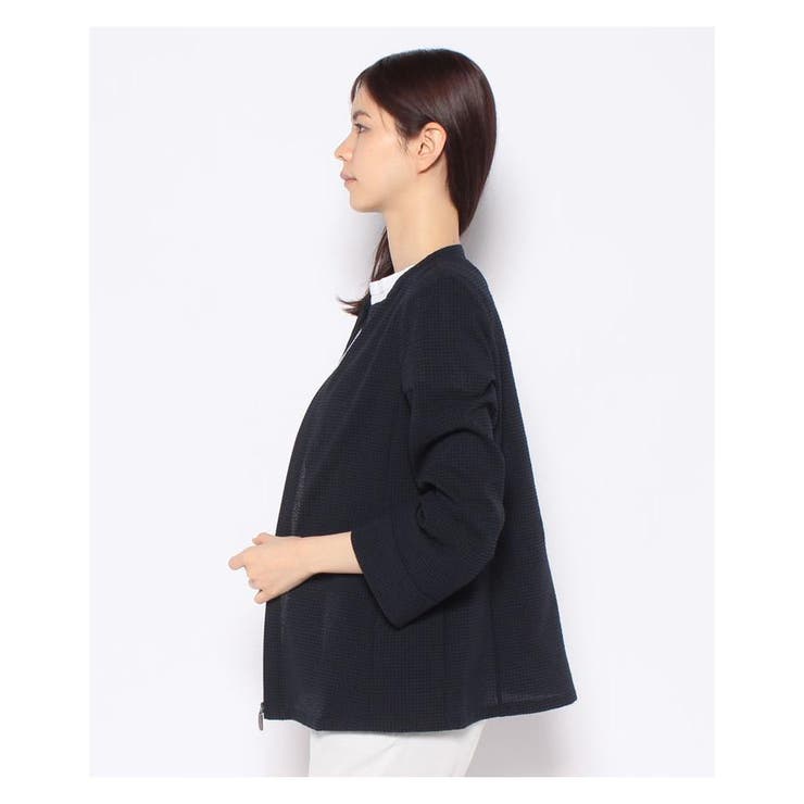 ジッパーノーカラージャケット | Leilian PLUS HOUSE | 詳細画像1