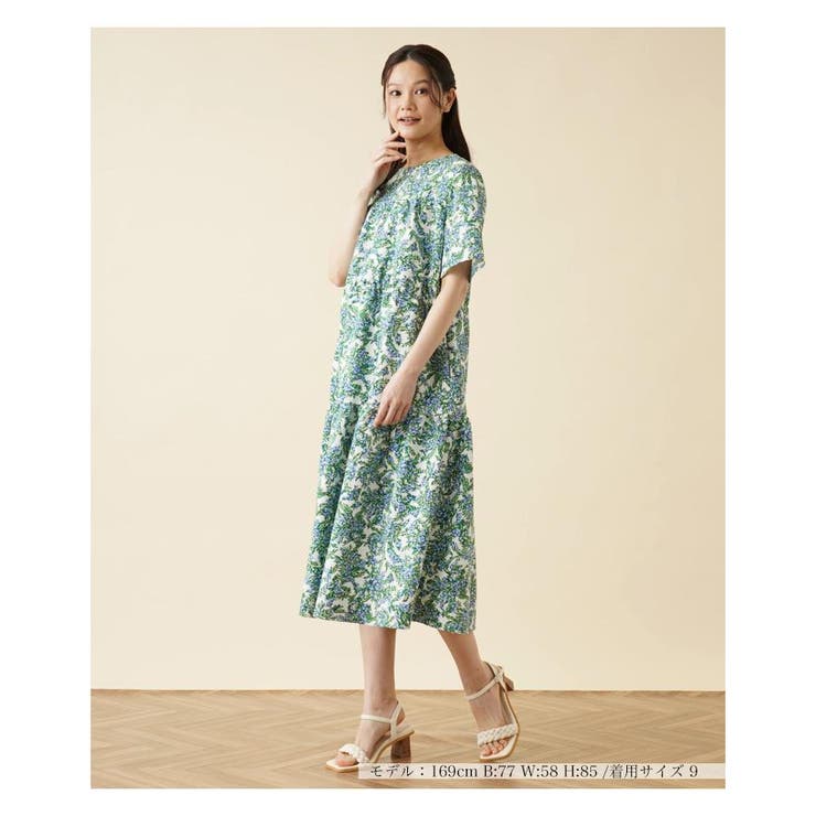 入荷now 安全 ボタニカル柄ティアードワンピース[品番：LAVW0008124]｜Leilian ワンピース