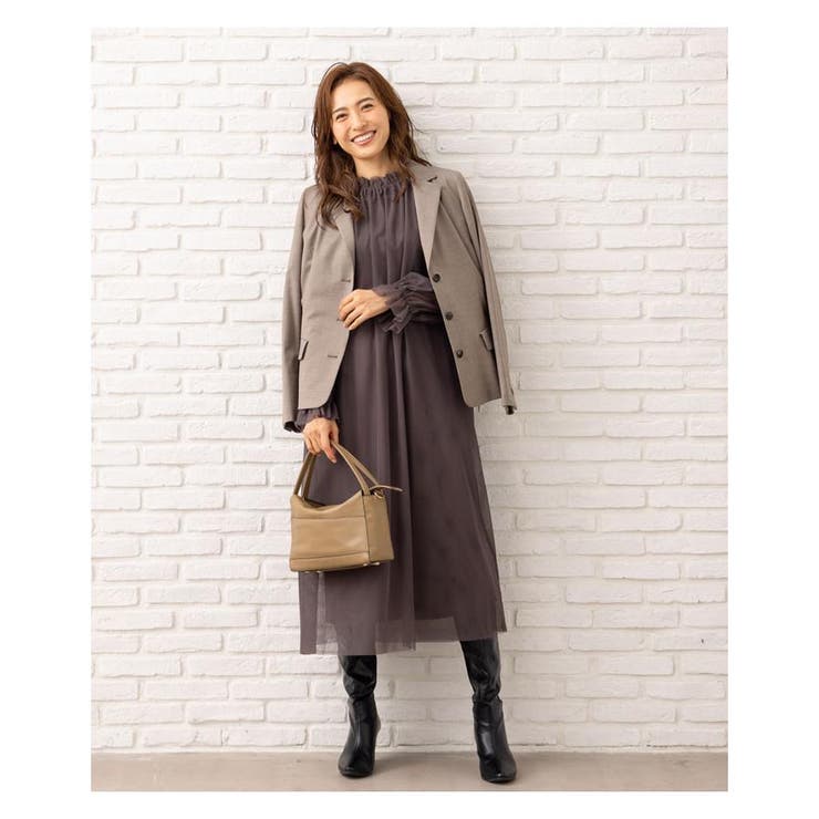 ブラウン系 | バックペプラムブレザー | Leilian