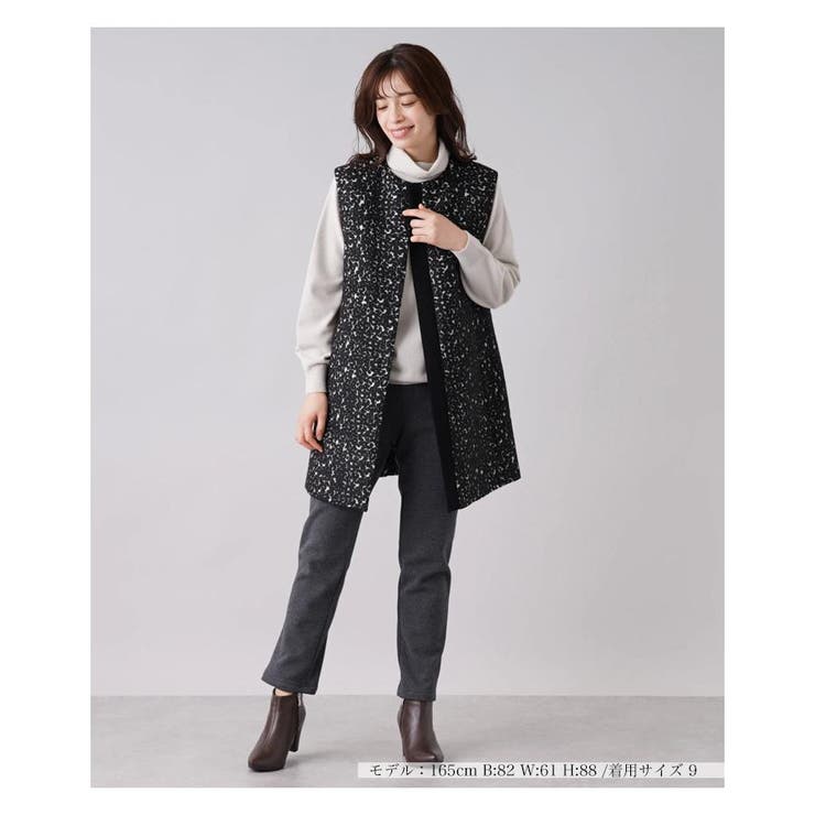 織柄ロングベスト[品番：LAVW0007029]｜Leilian（レリアン）の