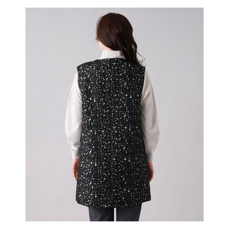 織柄ロングベスト[品番：LAVW0007029]｜Leilian（レリアン）の