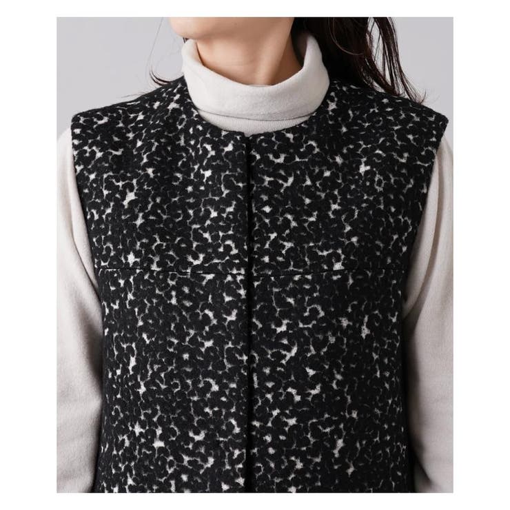 織柄ロングベスト[品番：LAVW0007029]｜Leilian（レリアン）の