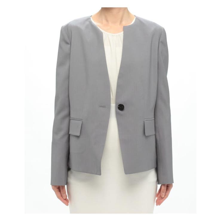 LANVIN en Bleu ジャケット ノーカラージャケット トリプル