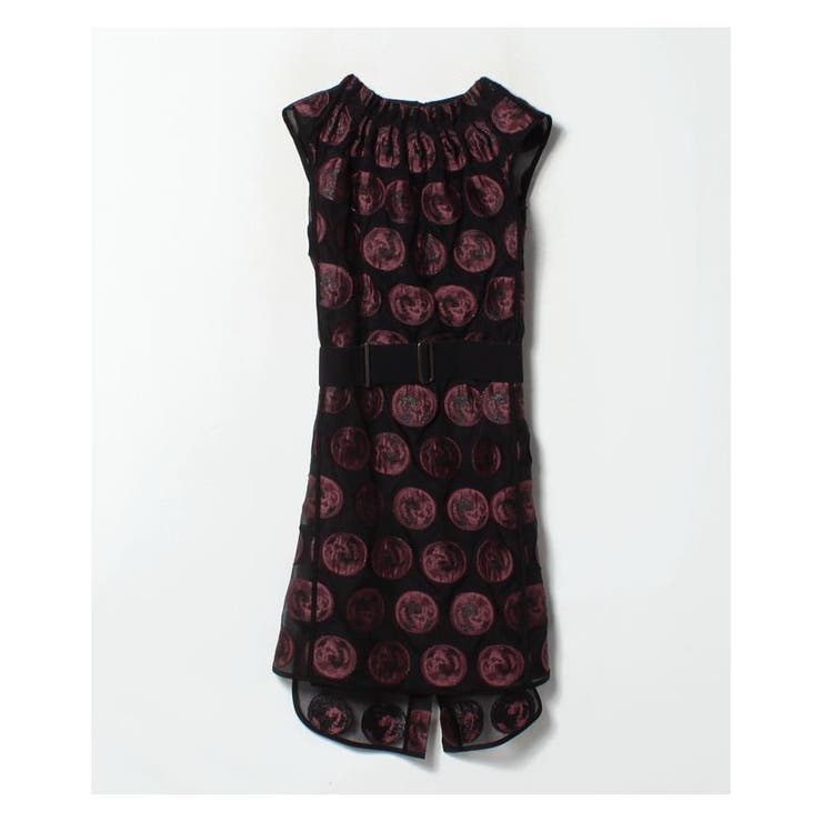 LANVIN COLLECTION / ガラスカットジャガードノースリーブワンピース/--/ポリエステル/BLK/総柄/2065304 ガラスカットジャガードワンピース[品番：LAVW0003957]｜LANVIN