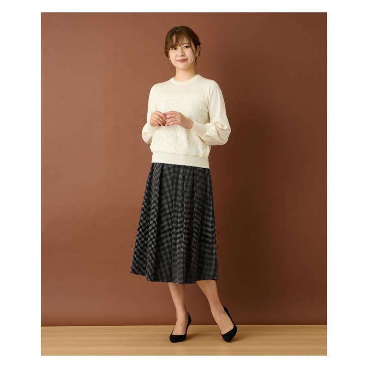 Leilian / レリアン レース切替ニットプルオーバー レース切替ニットプルオーバー[品番：LAVW0011476]｜Leilian