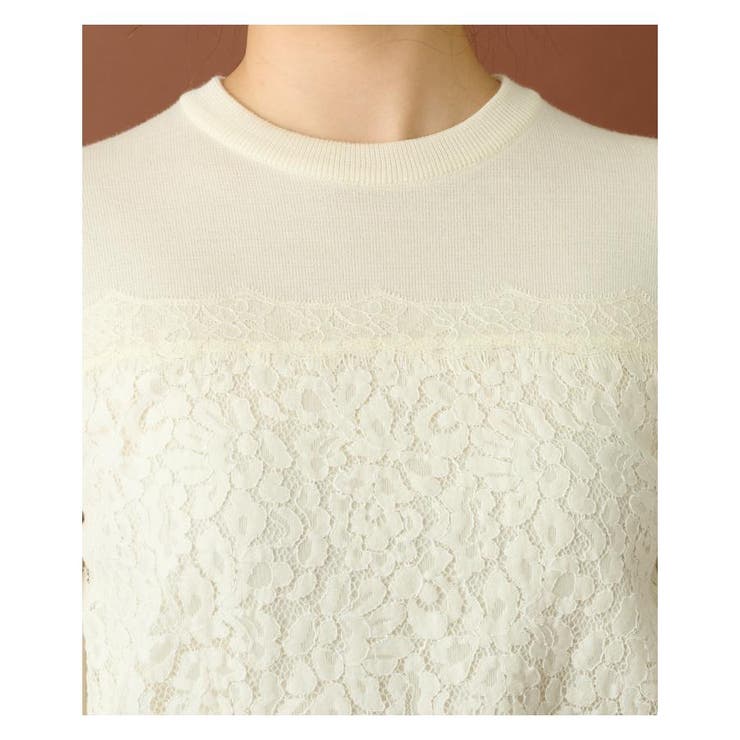 Leilian / レリアン レース切替ニットプルオーバー レース切替ニットプルオーバー[品番：LAVW0011476]｜Leilian