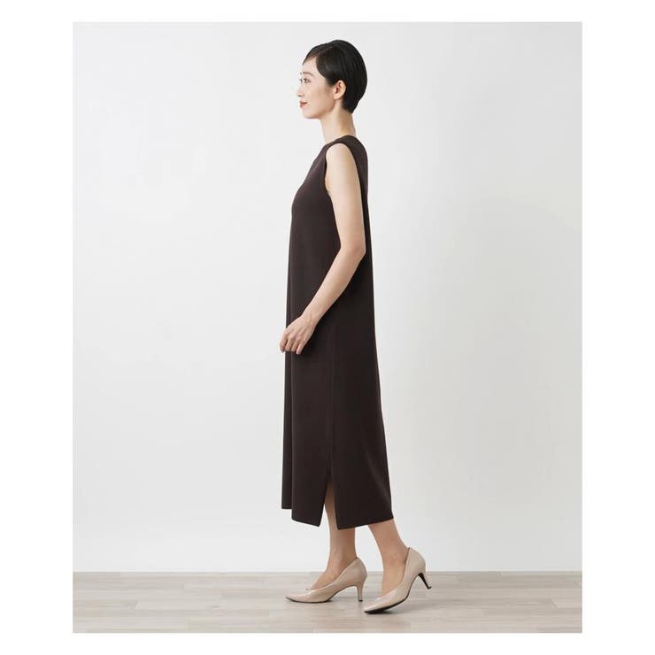 レリアン 黒ノースリーブワンピース13＋