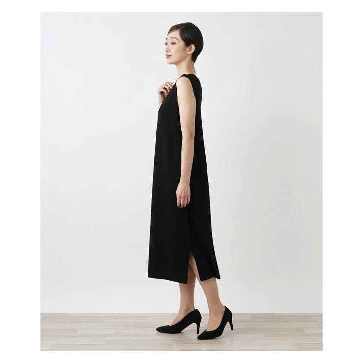 Leilian モザイク調 カットソー ロングワンピース 洗える 9号 近年 Leilian モザイク調 カットソー ロングワンピース 洗える 9号