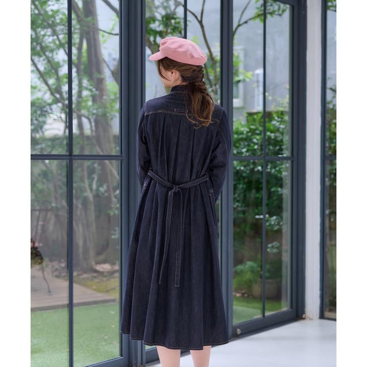 洗える ベルト付きデニム風ワンピース[品番：LAVW0017268]｜CARA O 