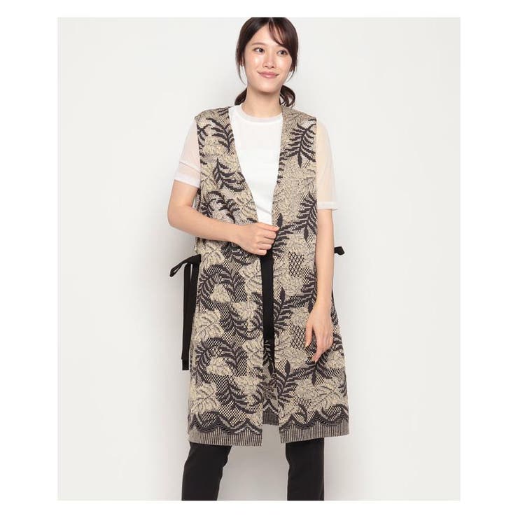 極美品 レリアン 大きいサイズ エンブロイダリーレース ロングジレ 13＋ レースロングジレ[品番：LAVW0010885]｜Leilian PLUS HOUSE