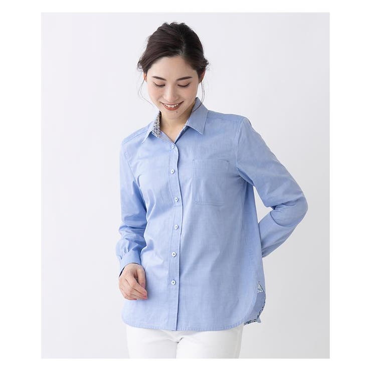 未使用に近い Leilian 13+ リネン コットン シャツ プラスハウス 未使用に近い Leilian 13+ リネン コットン シャツ プラスハウス