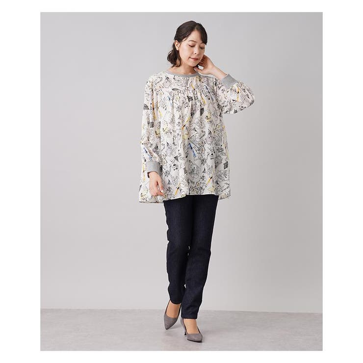 総柄ブラウス | Leilian PLUS HOUSE | 詳細画像3