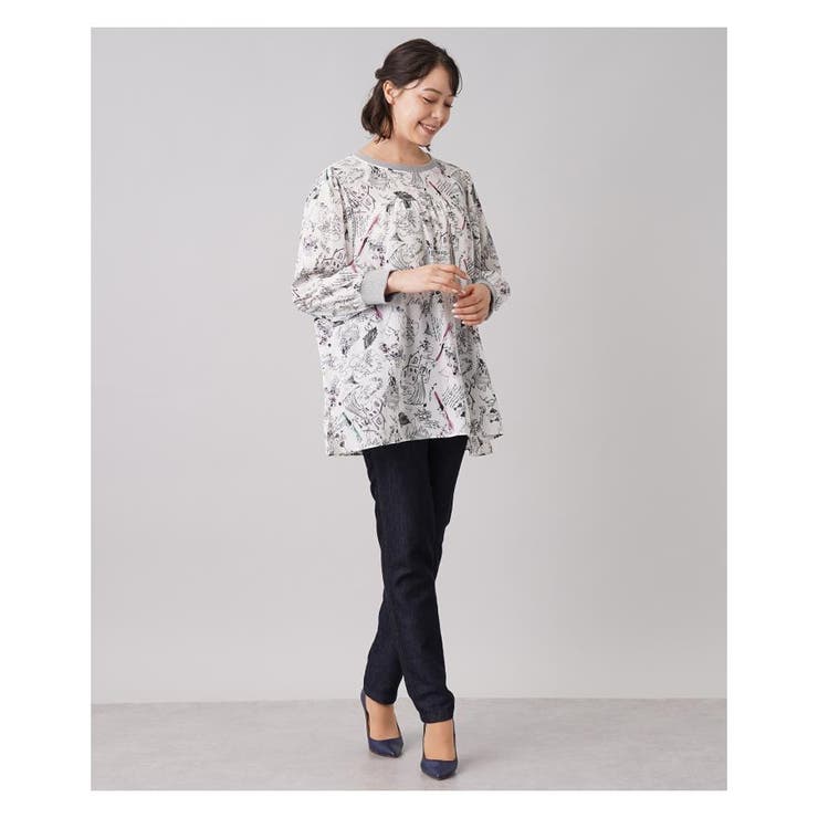 総柄ブラウス | Leilian PLUS HOUSE | 詳細画像8