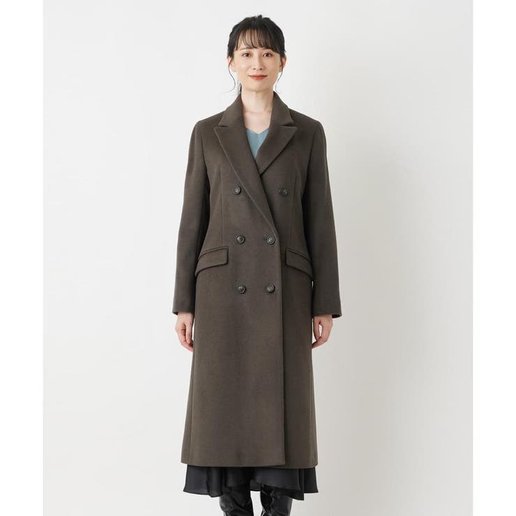 高級カシミヤ100%♡レリアン　ロングコート　チェスターコート　丸襟　9号 高級カシミヤ100%♡レリアン ロングコート チェスターコート