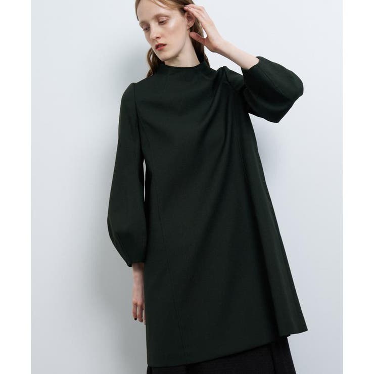 グリーン | ボトルネックコクーンスリーブワンピース | LANVIN en Bleu