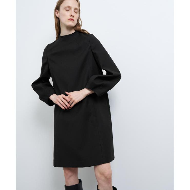ブラック | ボトルネックコクーンスリーブワンピース | LANVIN en Bleu