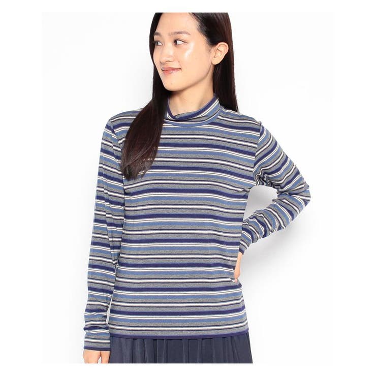 ハイネックボーダーカットソー[品番：LAVW0005800]｜Leilian PLUS