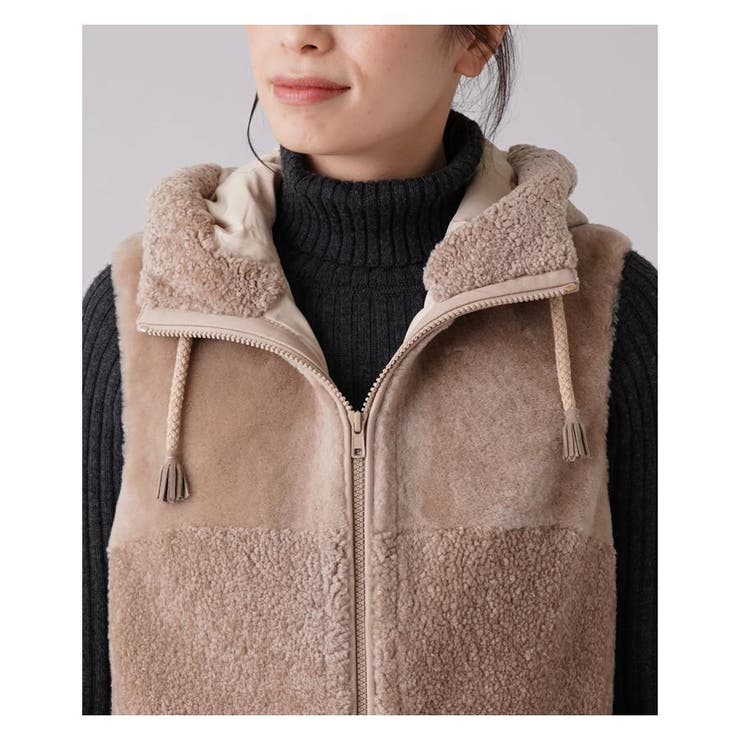 異素材切替フーデッドベスト | Leilian | 詳細画像15