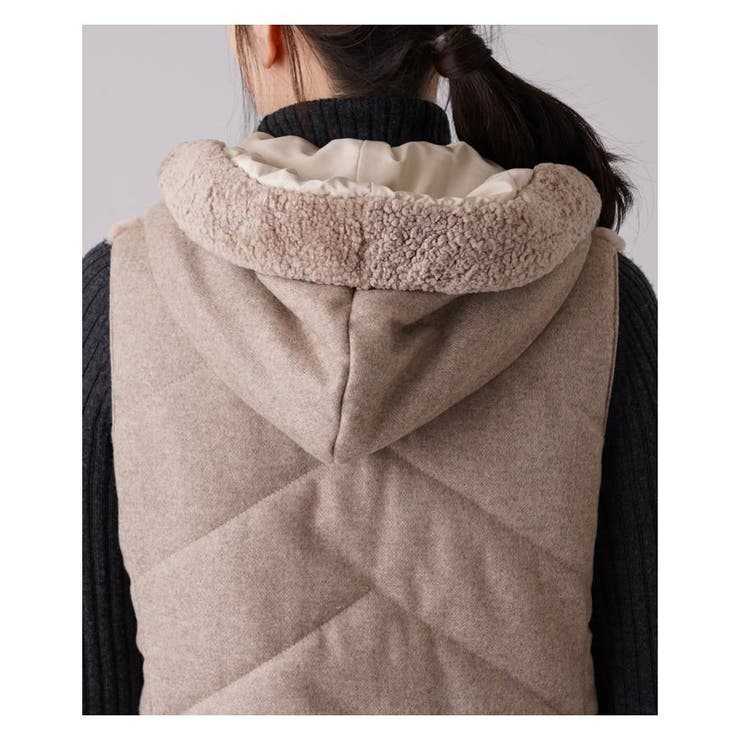 異素材切替フーデッドベスト | Leilian | 詳細画像16