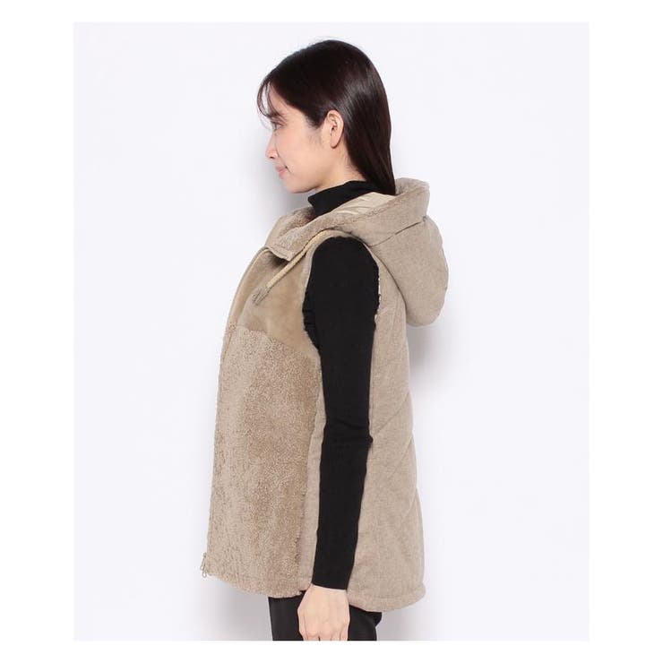 異素材切替フーデッドベスト | Leilian | 詳細画像1