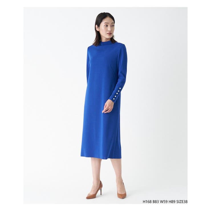 モックネックミモレ丈ワンピース[品番：LAVW0007329]｜LANVIN