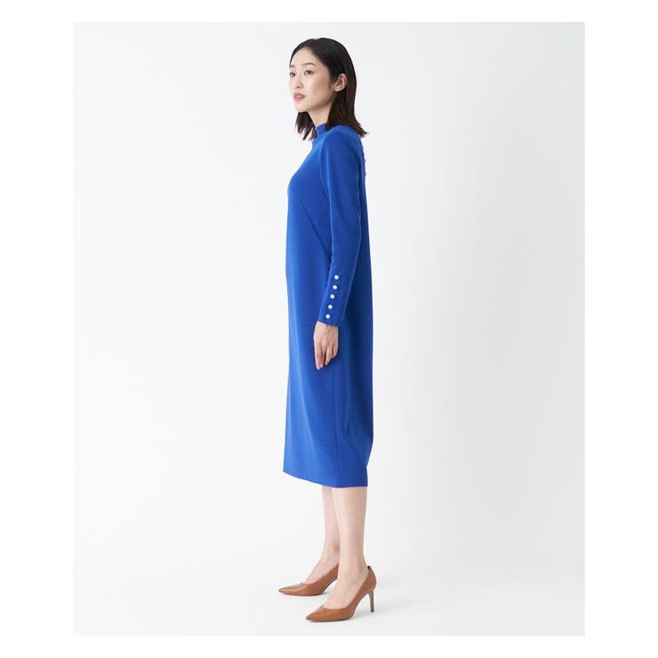 モックネックミモレ丈ワンピース[品番：LAVW0007329]｜LANVIN