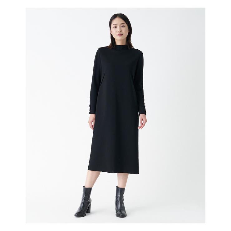 モックネックミモレ丈ワンピース[品番：LAVW0007329]｜LANVIN